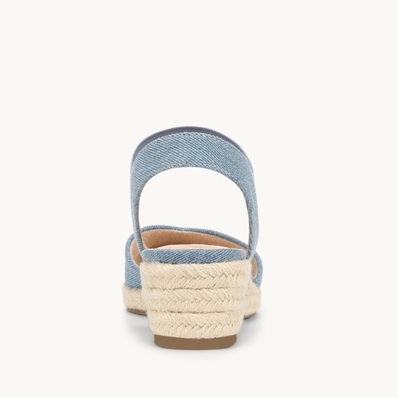 NWT LifeStride KIMMIE Blue Denim Raffia Espadrille Wedge Sandal - Picture 6 of 16